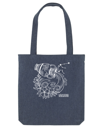 Zodiac Floral - Zodia Vărsător - pt culori inchise Midnight Blue