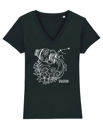 Zodiac Floral - Zodia Vărsător - pt culori inchise Black