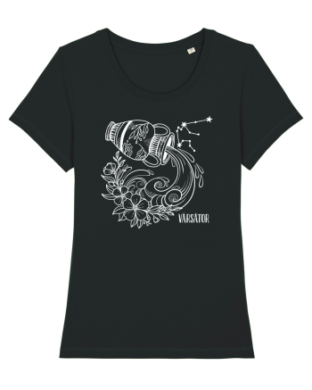 Zodiac Floral - Zodia Vărsător - pt culori inchise Black