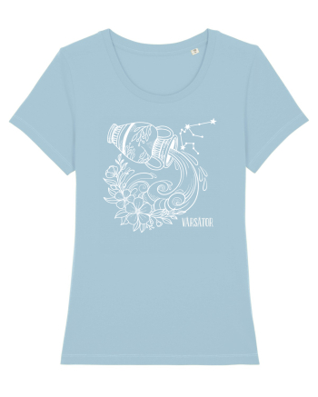 Zodiac Floral - Zodia Vărsător - pt culori inchise Sky Blue