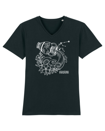 Zodiac Floral - Zodia Vărsător - pt culori inchise Black