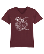 Zodiac Floral - Zodia Vărsător - pt culori inchise Tricou mânecă scurtă guler V Bărbat Presenter