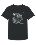 Zodiac Floral - Zodia Vărsător - pt culori inchise Tricou mânecă scurtă guler larg Bărbat Skater