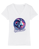 Zodia Berbec - Identitatea ta cosmică Tricou mânecă scurtă guler V Damă Evoker