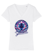 Zodia Gemeni - Identitatea ta cosmică Tricou mânecă scurtă guler V Damă Evoker