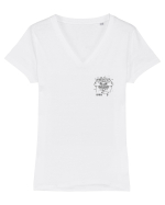 Zodiac elegant și minimalist - Zodia Gemeni Tricou mânecă scurtă guler V Damă Evoker