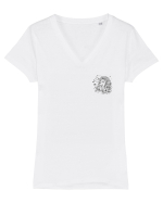 Zodiac elegant și minimalist - Zodia Leu Tricou mânecă scurtă guler V Damă Evoker