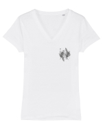 Zodiac elegant și minimalist - Zodia Pești Tricou mânecă scurtă guler V Damă Evoker