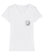 Zodiac elegant și minimalist - Zodia Rac Tricou mânecă scurtă guler V Damă Evoker