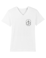Zodiac minimalist geometric - Zodia Balanță Tricou mânecă scurtă guler V Bărbat Presenter