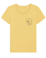 Zodiac minimalist geometric - Zodia Berbec Tricou mânecă scurtă guler larg fitted Damă Expresser