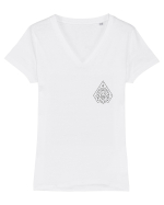 Zodiac minimalist geometric - Zodia Leu Tricou mânecă scurtă guler V Damă Evoker