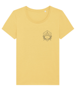 Zodiac minimalist geometric - Zodia Rac Tricou mânecă scurtă guler larg fitted Damă Expresser