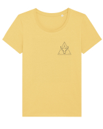 Zodiac minimalist geometric - Zodia Taur Tricou mânecă scurtă guler larg fitted Damă Expresser