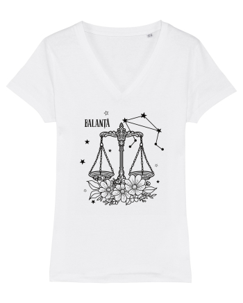 Zodiac Floral - Zodia Balanță White
