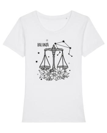 Zodiac Floral - Zodia Balanță White