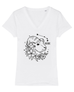 Zodiac Floral - Zodia Berbec Tricou mânecă scurtă guler V Damă Evoker