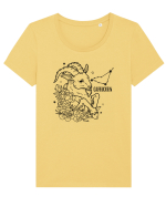 Zodiac Floral - Zodia Capricorn Tricou mânecă scurtă guler larg fitted Damă Expresser