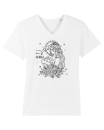 Zodiac Floral - Zodia Fecioară Tricou mânecă scurtă guler V Bărbat Presenter