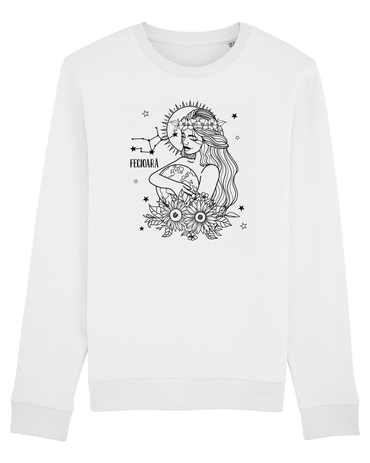 Bluză mânecă lungă Unisex Rise White