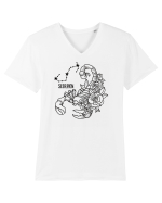Zodiac Floral - Zodia Scorpion Tricou mânecă scurtă guler V Bărbat Presenter