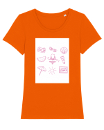Summer Tricou mânecă scurtă guler larg fitted Damă Expresser