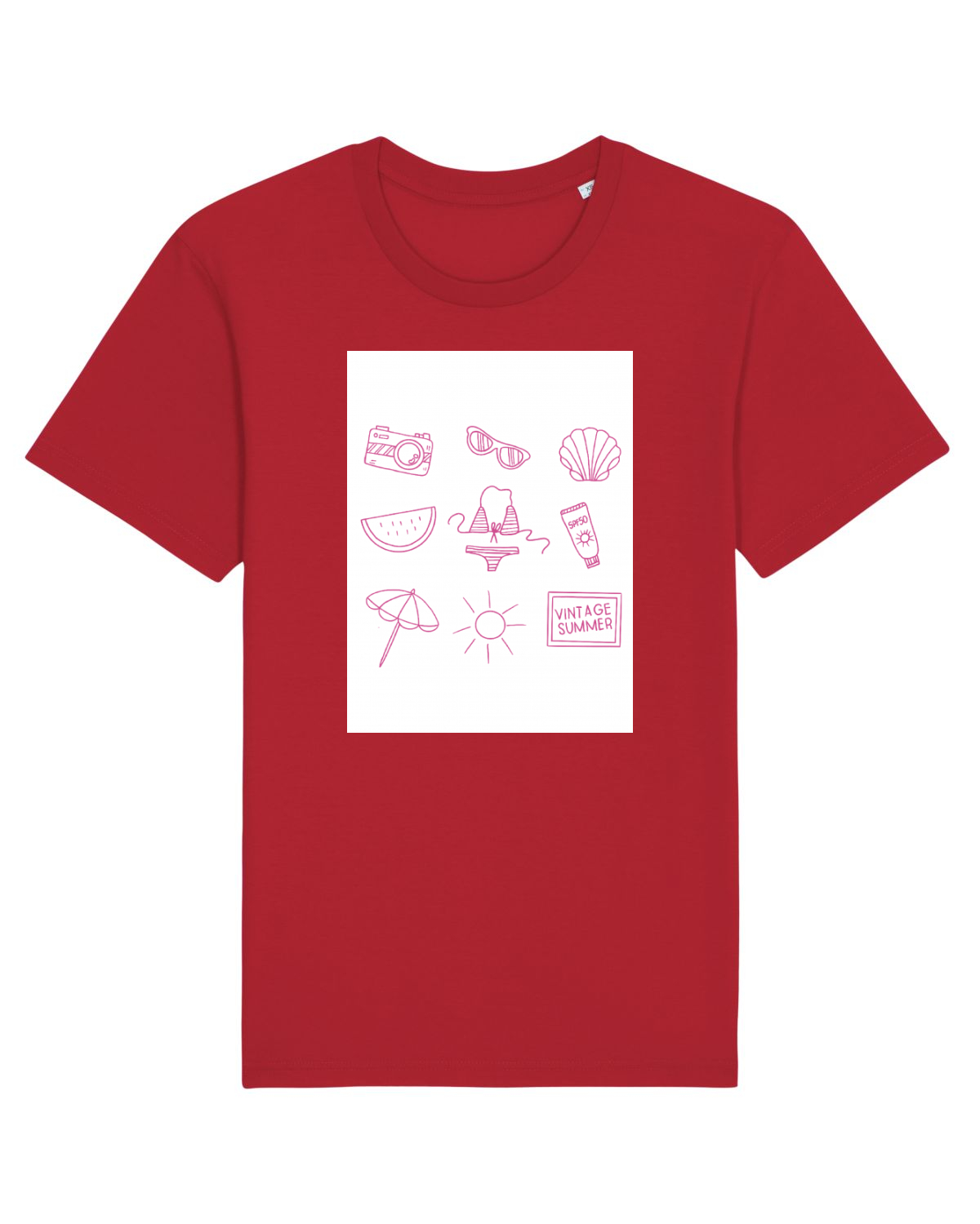 Tricou mânecă scurtă Unisex Rocker Red