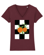 Orange Tricou mânecă scurtă guler V Damă Evoker