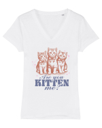 Are You Kitten Me? Tricou mânecă scurtă guler V Damă Evoker