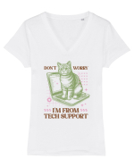 Don't Worry I'm Tech Support Tricou mânecă scurtă guler V Damă Evoker