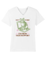 Don't Worry I'm Tech Support Tricou mânecă scurtă guler V Bărbat Presenter