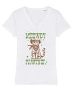 Meowdy Pawtner Tricou mânecă scurtă guler V Damă Evoker
