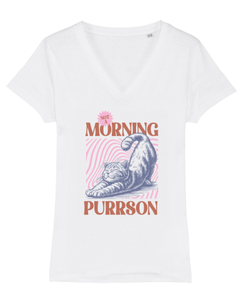 Not A Morning Purrson White