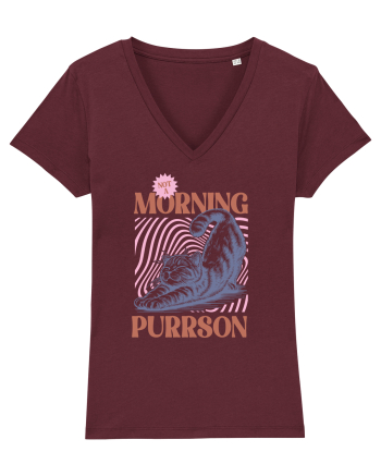 Not A Morning Purrson Burgundy