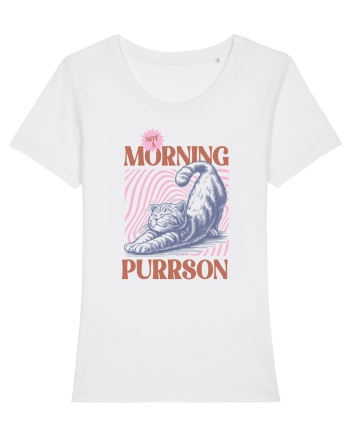 Not A Morning Purrson White