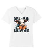 Born To Read Forced To Work Tricou mânecă scurtă guler V Bărbat Presenter
