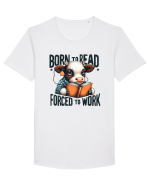 Born To Read Forced To Work Tricou mânecă scurtă guler larg Bărbat Skater