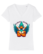 Do I Looke LikeI Give A Duck Tricou mânecă scurtă guler V Damă Evoker