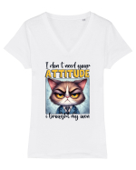 I Don't Need Your Attitude Tricou mânecă scurtă guler V Damă Evoker