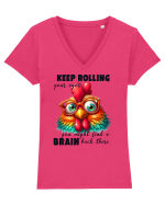Keep Rolling Your Eyes Tricou mânecă scurtă guler V Damă Evoker
