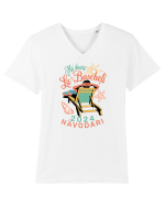 De vara - Ma doare la bascheti, Navodari 2024 Tricou mânecă scurtă guler V Bărbat Presenter