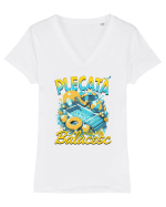 Plecata sa ma balacesc - un tricou de vara, de plaja, de piscina Tricou mânecă scurtă guler V Damă Evoker