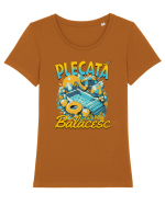 Plecata sa ma balacesc - un tricou de vara, de plaja, de piscina Tricou mânecă scurtă guler larg fitted Damă Expresser