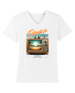 Televizor caut mileu fara obligatii - Un design de luat in concediu Tricou mânecă scurtă guler V Bărbat Presenter