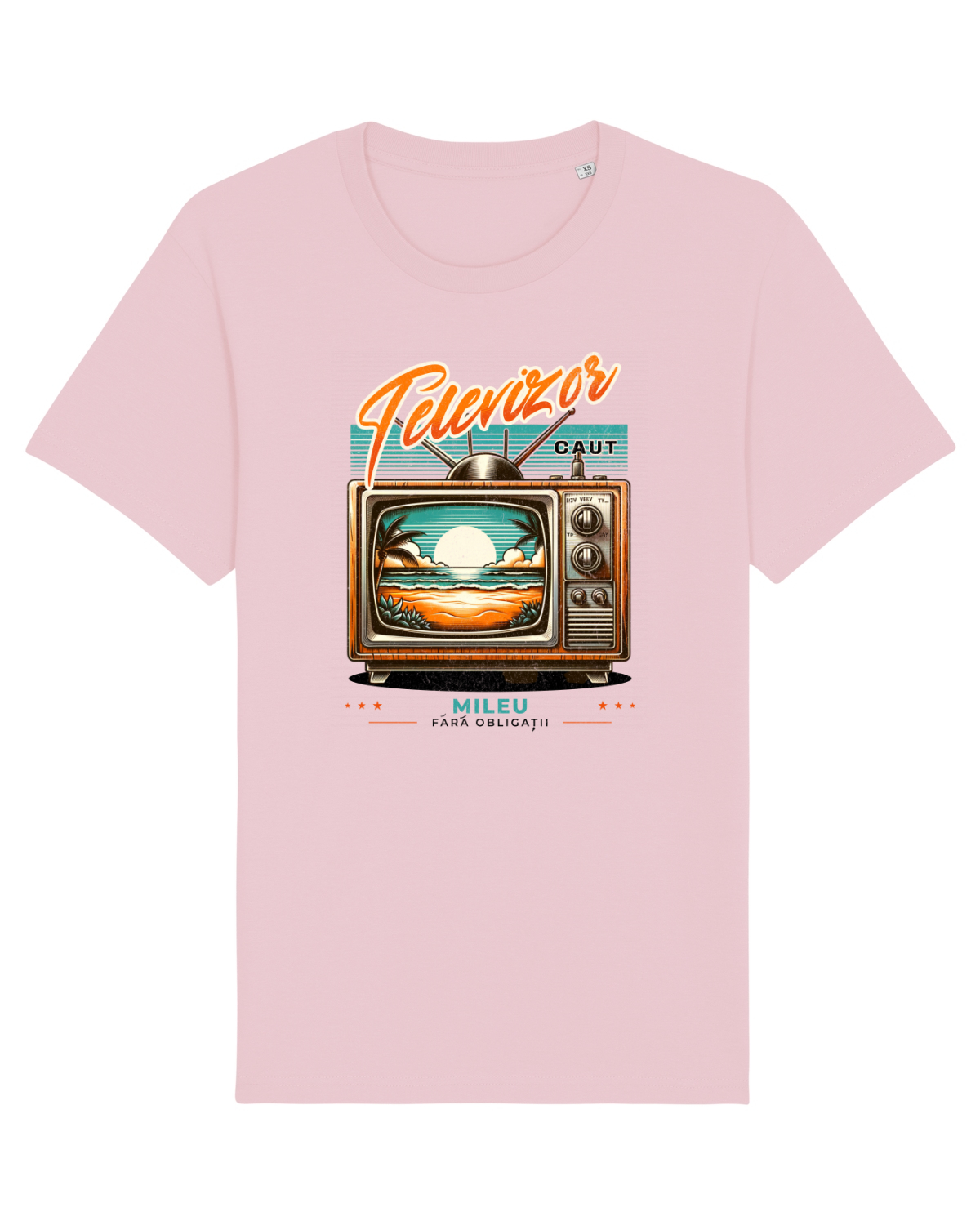 Tricou mânecă scurtă Unisex Rocker Cotton Pink
