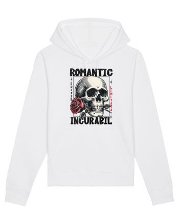 Romantic incurabil - Schelet craniu cu trandafir in gura White