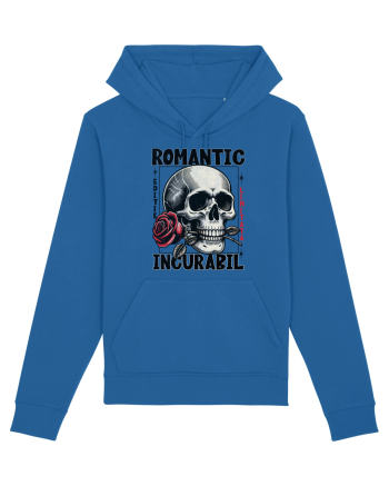 Romantic incurabil - Schelet craniu cu trandafir in gura Royal Blue