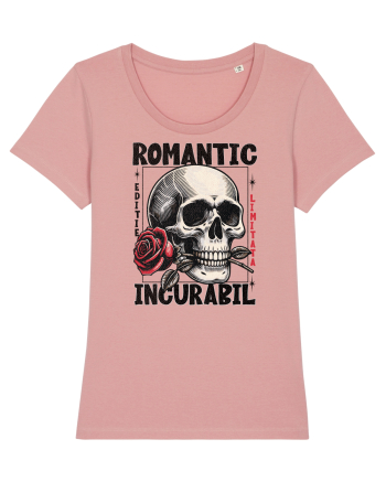 Romantic incurabil - Schelet craniu cu trandafir in gura Canyon Pink