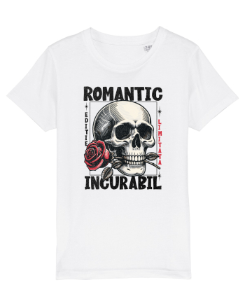 Romantic incurabil - Schelet craniu cu trandafir in gura White