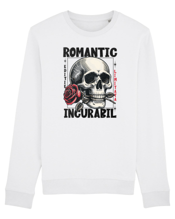 Romantic incurabil - Schelet craniu cu trandafir in gura White